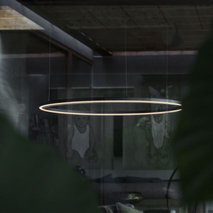 Ideal Lux - Lámpara colgante LED con cable ORACLE SLIM LED/29W/230V 4000K CRI 90, diámetro 50 cm, negra