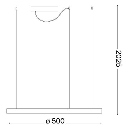 Ideal Lux - Lámpara colgante LED con cable ORACLE SLIM LED/29W/230V 3000K IRC 90 Ø 50 cm dorado