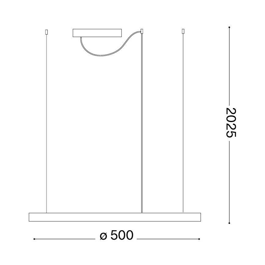 Ideal Lux - Lámpara colgante LED con cable ORACLE SLIM LED/29W/230V 3000K IRC 90 Ø 50 cm dorado
