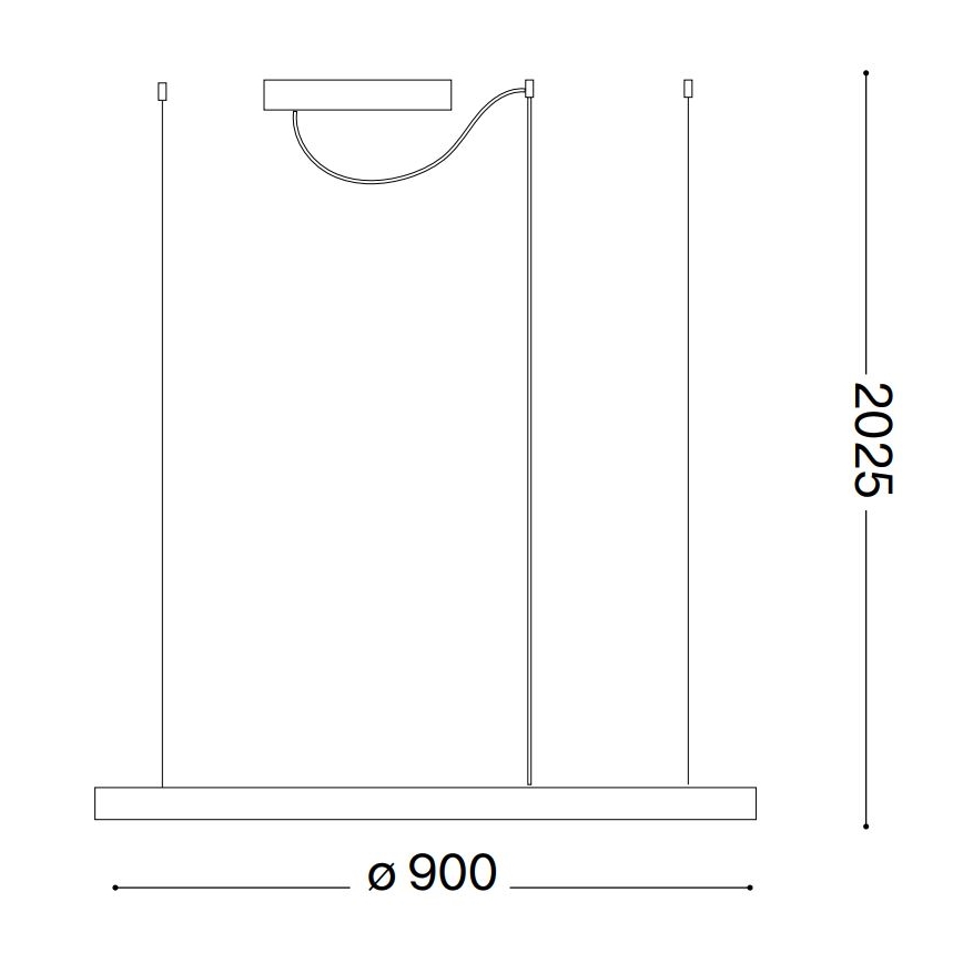 Ideal Lux - Lámpara colgante LED regulable con cable ORACLE SLIM LED/42W/230V 3000K CRI 90 diámetro 90 cm blanca