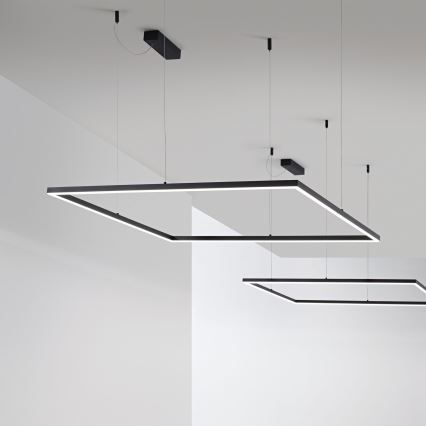 Ideal Lux - Lámpara colgante LED suspendida por cable ORACLE SLIM LED/53W/230V 3000K CRI 90 90x90 cm negro