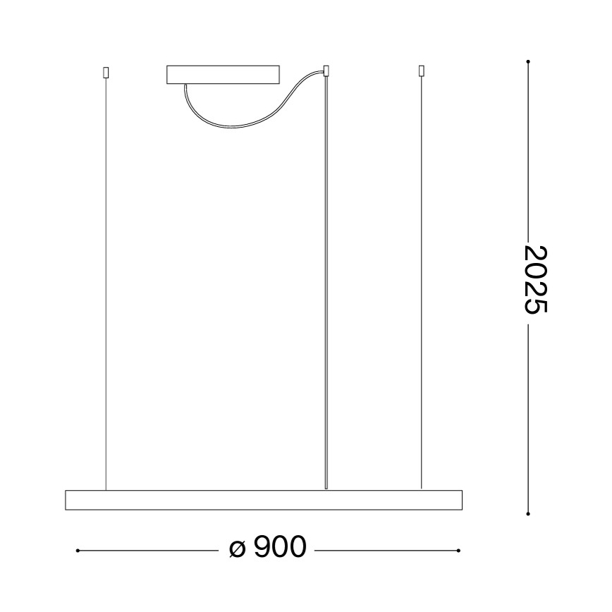Ideal Lux - Lámpara colgante LED con cable ORACLE SLIM LED/53W/230V 3000K CRI 90 Ø 90 cm dorada