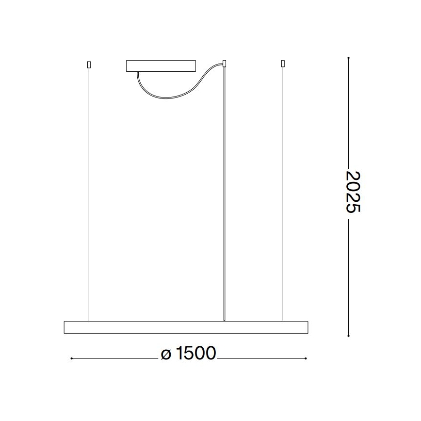 Ideal Lux - Lámpara colgante LED con cable ORACLE SLIM LED/83W/230V 2700K CRI 90 Ø 150 cm blanca