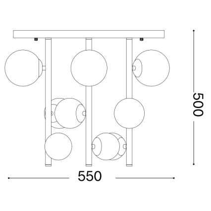 Ideal Lux - Lámpara colgante LED PERLAGE 9xG9/3W/230V diá. 55 cm dorado/blanco