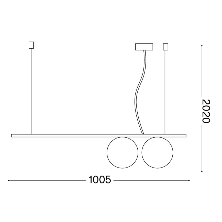 Ideal Lux - Lámpara colgante LED PERLINE 2xG9/3W/230V dorada