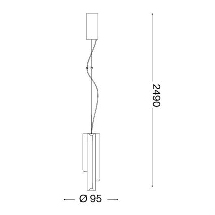 Ideal Lux - Lámpara colgante LED regulable DORICA con cable 3xLED/9W/230V CRI 90 diámetro 9,5 cm blanca