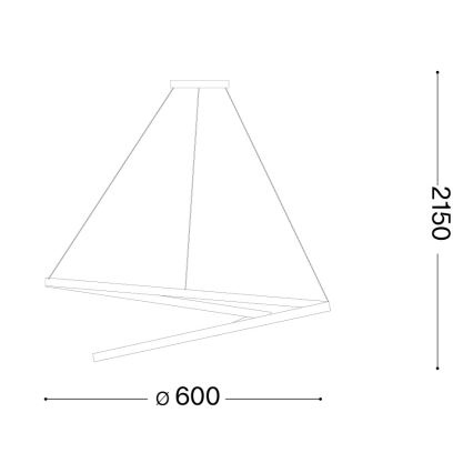 Ideal Lux - Lámpara colgante LED regulable con cable OZ LED/48W/230V Ø 60 cm CRI 90 color dorado