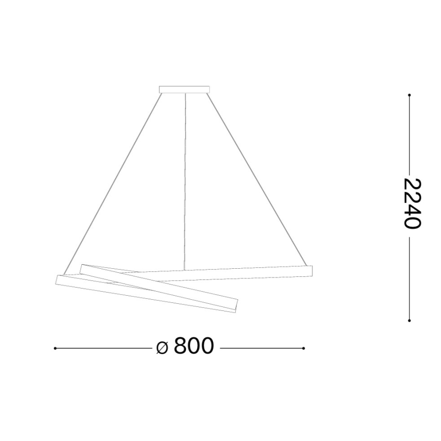 Ideal Lux - Lámpara colgante LED regulable OZ LED/55W/230V Ø 80 cm CRI 90 blanca