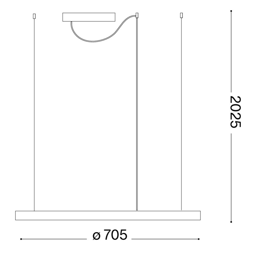 Ideal Lux - Lámpara colgante LED con cable ORACLE SLIM LED/37W/230V 4000K CRI 90, Ø 70 cm, dorada