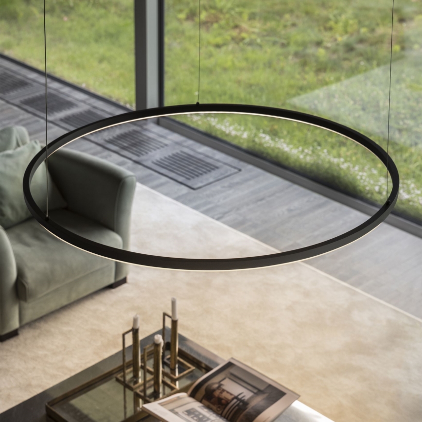 Ideal Lux - Lámpara colgante LED con cable ORACLE SLIM LED/83W/230V 4000K CRI 90 Ø 150 cm negra