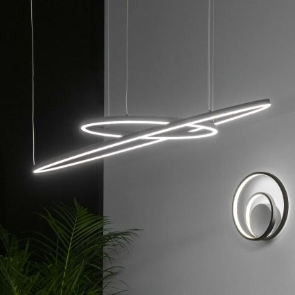 Ideal Lux - Lámpara colgante LED con cable ORACLE SLIM LED/83W/230V 4000K CRI 90 Ø 150 cm negra