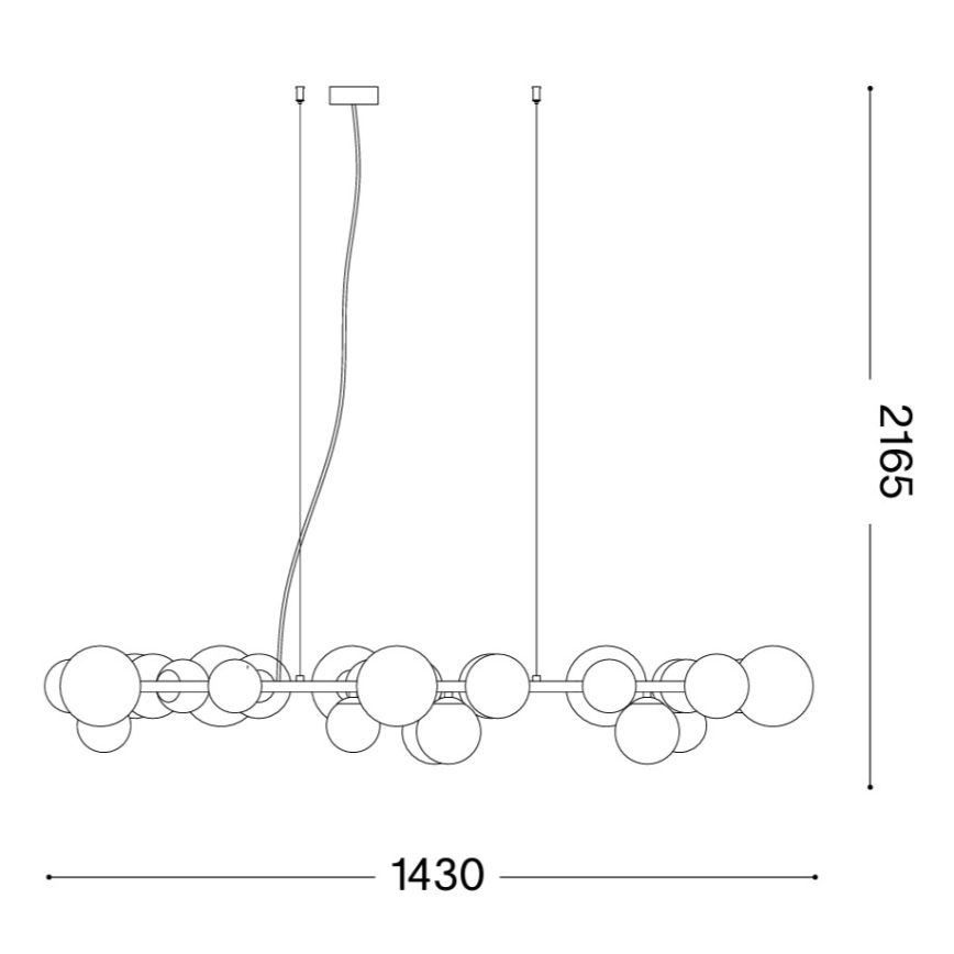 Ideal Lux - Lámpara colgante LED suspendida en cable PERLAGE 30xG9/3W/230V 143 cm dorado/beige ahumado