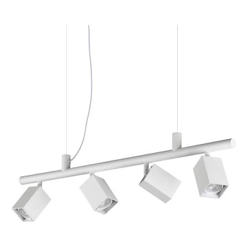 Ideal Lux - Lámpara colgante LED suspendida por cable DYNAMITE 4xGU10/7W/230V CRI 90 blanca