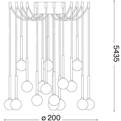 Ideal Lux - Lámpara colgante LED suspendida por cable LUCCIOLA 16xLED/16W/230V CRI 90, estilo araña, latón