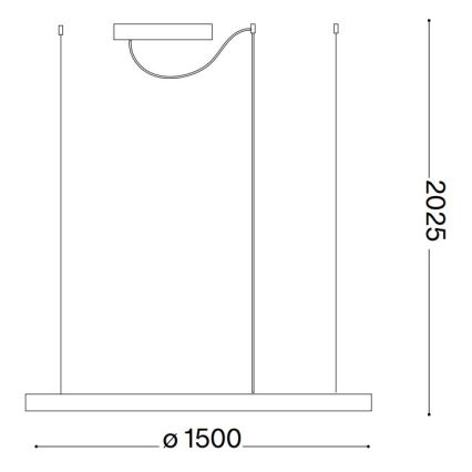 Ideal Lux - Lámpara colgante LED con cable ORACLE SLIM LED/29W/230V 2700K IRC 90 Ø 50 cm blanco