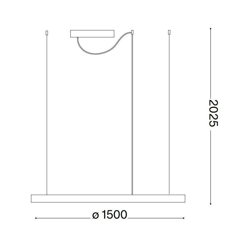 Ideal Lux - Lámpara colgante LED con cable ORACLE SLIM LED/29W/230V 2700K IRC 90 Ø 50 cm blanco