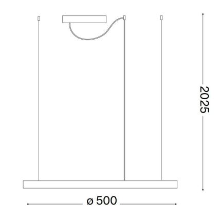 Ideal Lux - Lámpara colgante LED con cable ORACLE SLIM LED/29W/230V 3000K CRI 90 Ø 50 cm blanca