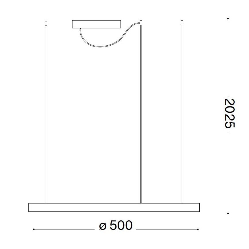 Ideal Lux - Lámpara colgante LED con cable ORACLE SLIM LED/29W/230V 3000K CRI 90 Ø 50 cm blanca