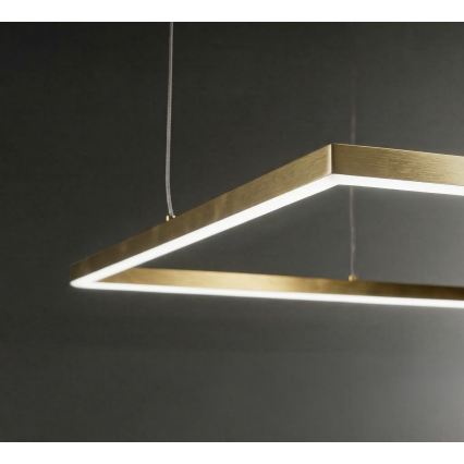 Ideal Lux - Lámpara colgante suspendida por cable ORACLE SLIM LED/44W/230V 3000K CRI 90 70x70 cm dorada
