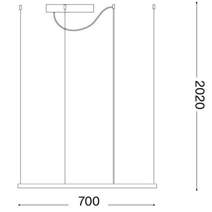 Ideal Lux - Lámpara colgante suspendida por cable ORACLE SLIM LED/44W/230V 3000K CRI 90 70x70 cm dorada