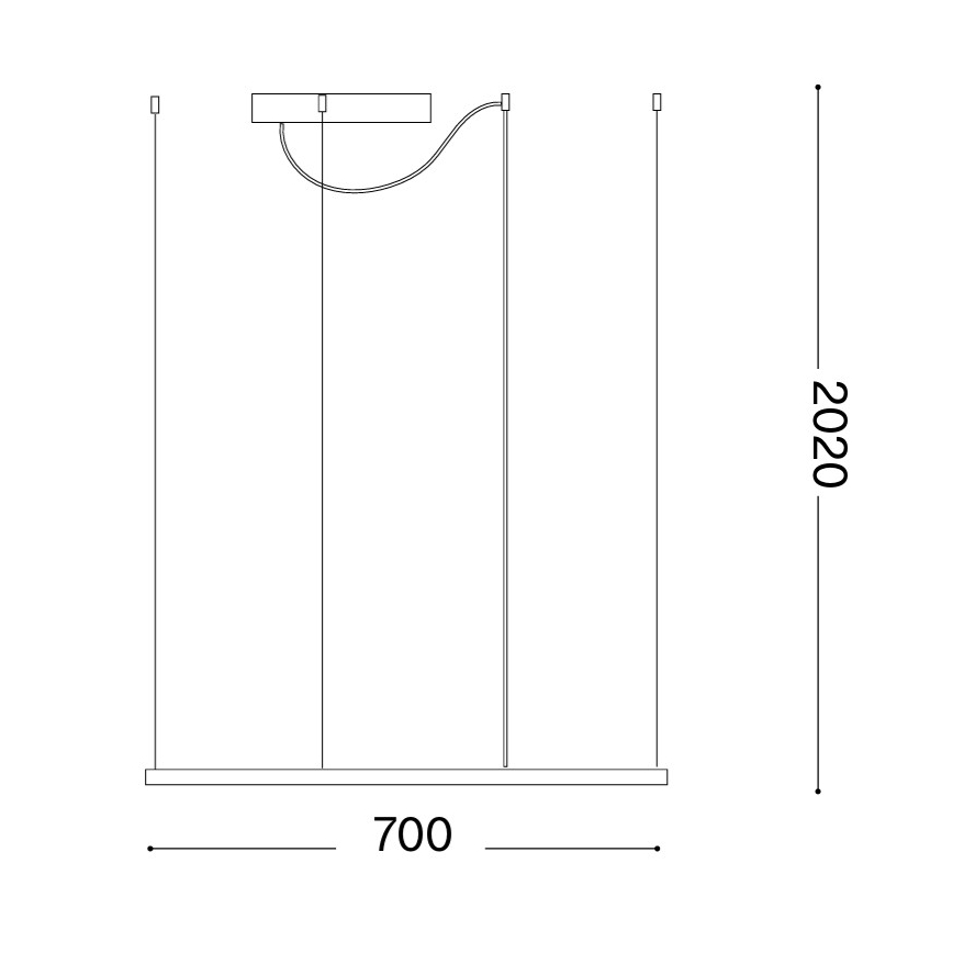 Ideal Lux - Lámpara colgante suspendida por cable ORACLE SLIM LED/44W/230V 3000K CRI 90 70x70 cm dorada