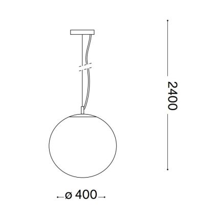 Ideal Lux - Lámpara colgante MAPA 1xE27/42W/230V diá. 40 cm gris/Ahumado