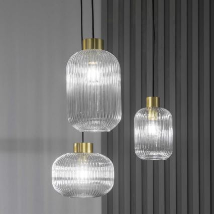 Ideal Lux - Lámpara colgante MINT 1xE27/60W/230V diá. 24 cm transparente