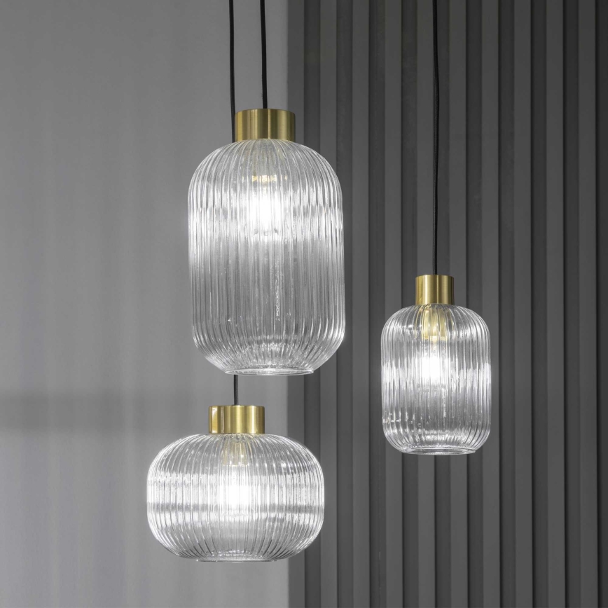 Ideal Lux - Lámpara colgante MINT 1xE27/60W/230V diá. 24 cm transparente