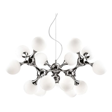 Ideal Lux - Lámpara colgante NODI 15xE14/28W/230V cromo brillante/blanco