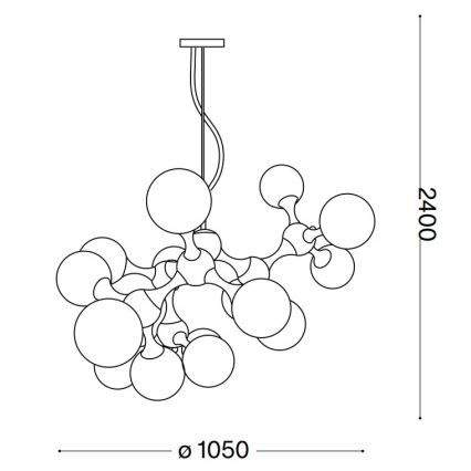 Ideal Lux - Lámpara colgante NODI 15xE14/28W/230V latón
