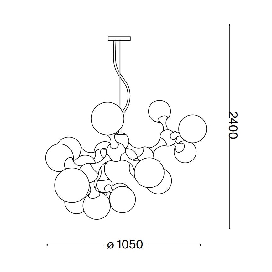 Ideal Lux - Lámpara colgante NODI 15xE14/28W/230V latón