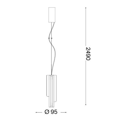 Ideal Lux - Lámpara colgante LED regulable con cable DORICA 3xLED/9W/230V IRC 90 Ø 9,5 cm latón