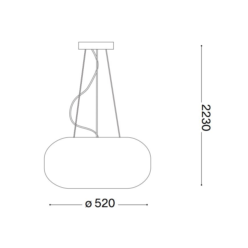Ideal Lux - Lámpara colgante ULISSE 3xE27/60W/230V diá. 52 cm blanco