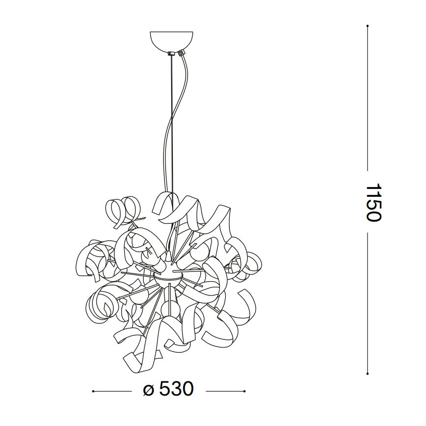 Ideal Lux - Lámpara colgante VORTEX 6xE14/40W/230V diá. 53 cm dorado/pátina