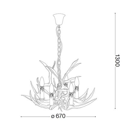 Ideal Lux - Lámpara de araña con cadena CHALET 6xE14/40W/230V asta