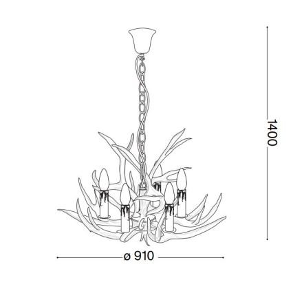Ideal Lux - Lámpara de araña con cadena CHALET 8xE14/40W/230V