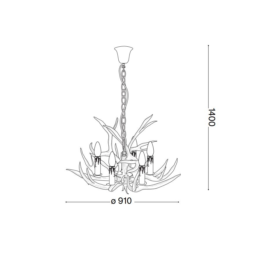 Ideal Lux - Lámpara de araña con cadena CHALET 8xE14/40W/230V