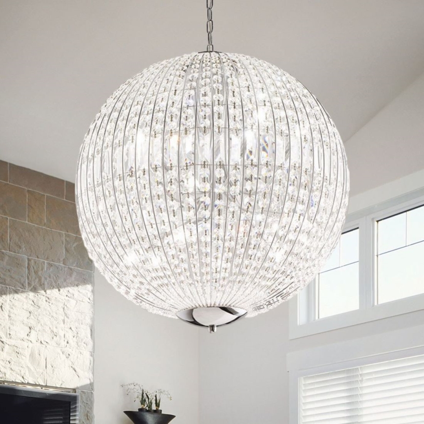 Ideal Lux - Lámpara de araña LED de cristal con cadena LUXOR 12xG9/3W/230V d. 60 cm transparente