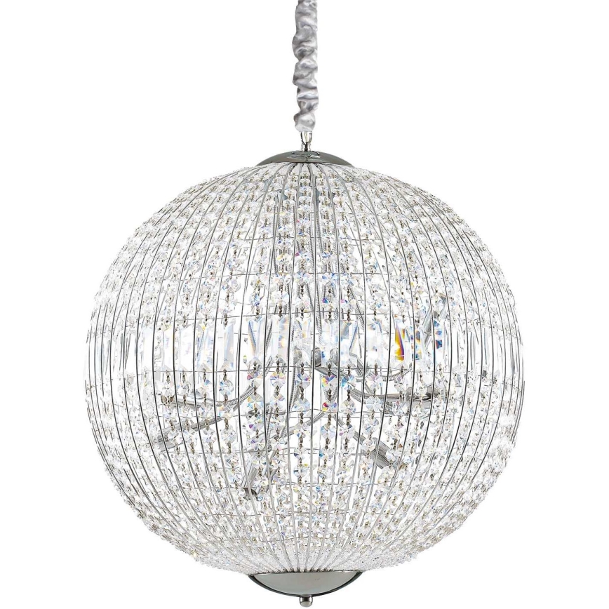 Ideal Lux - Lámpara de araña LED de cristal con cadena LUXOR 12xG9/3W/230V d. 60 cm transparente