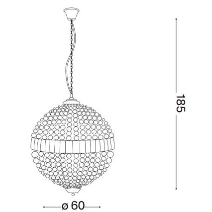 Ideal Lux - Lámpara de araña LED de cristal con cadena LUXOR 12xG9/3W/230V d. 60 cm transparente