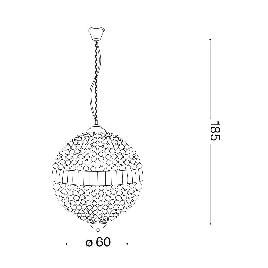Ideal Lux - Lámpara de araña LED de cristal con cadena LUXOR 12xG9/3W/230V d. 60 cm transparente