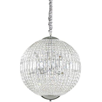 Ideal Lux - Lámpara de araña LED de cristal con cadena LUXOR 8xG9/3W/230V d. 50 cm transparente