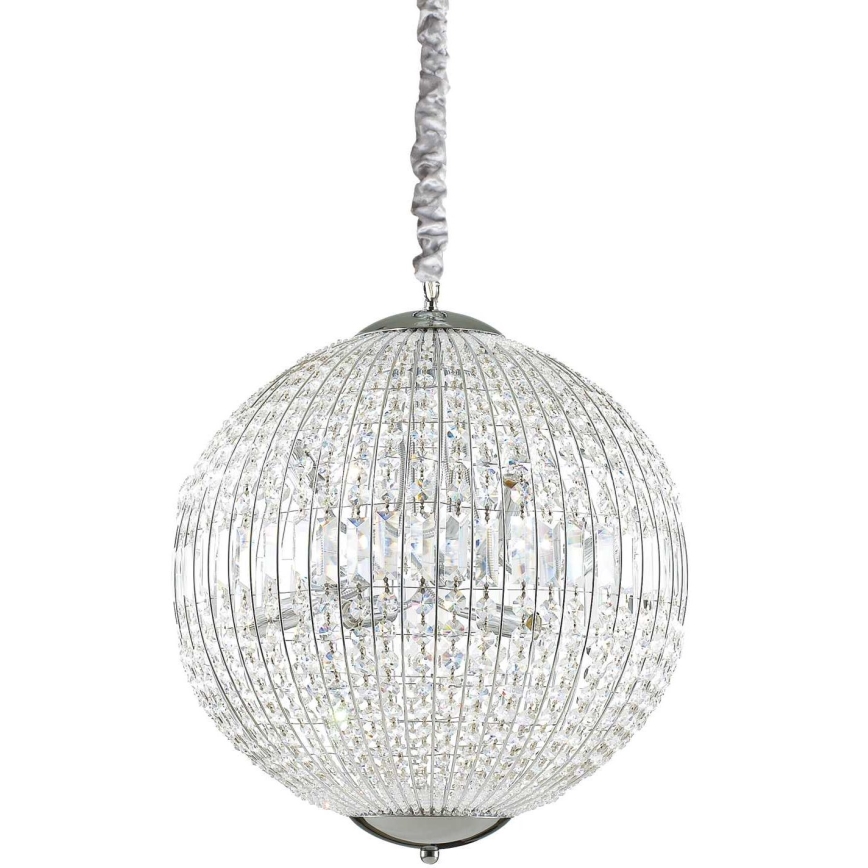 Ideal Lux - Lámpara de araña LED de cristal con cadena LUXOR 8xG9/3W/230V d. 50 cm transparente