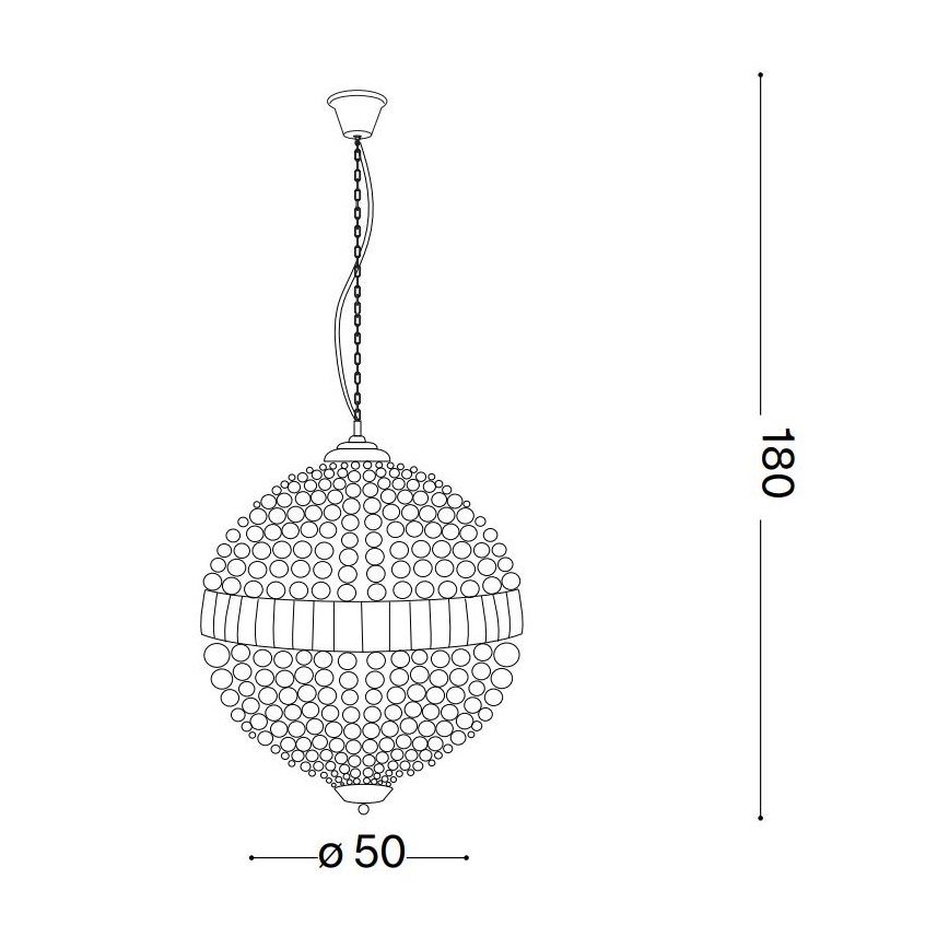 Ideal Lux - Lámpara de araña LED de cristal con cadena LUXOR 8xG9/3W/230V d. 50 cm transparente