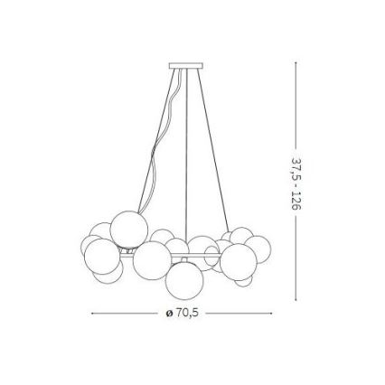 Ideal Lux - Lámpara de araña LED en filamento ADN 25xG9/3,2W/230V