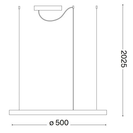 Ideal Lux - Lámpara de araña LED regulable ORACLE SLIM LED/28W/230V 4000K diá. 50 cm CRI 90 blanco
