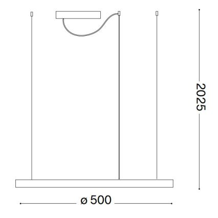 Ideal Lux - Lámpara de araña LED regulable ORACLE SLIM LED/28W/230V 4000K diá. 50 cm CRI 90 negro