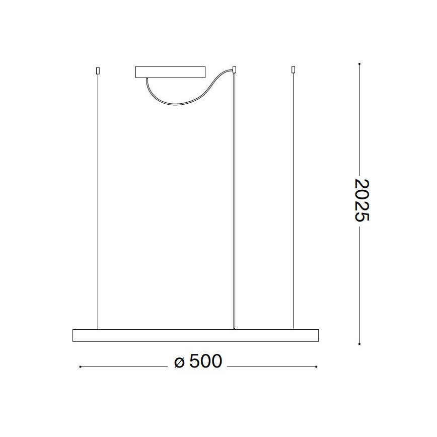 Ideal Lux - Lámpara de araña LED regulable ORACLE SLIM LED/28W/230V 4000K diá. 50 cm CRI 90 negro