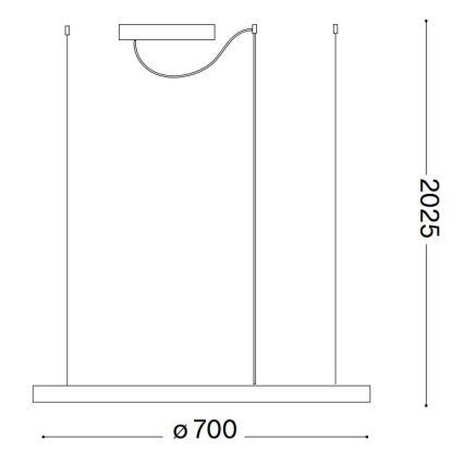 Ideal Lux - Lámpara de araña LED regulable ORACLE SLIM LED/40W/230V 4000K diá. 70 cm CRI 90 blanco