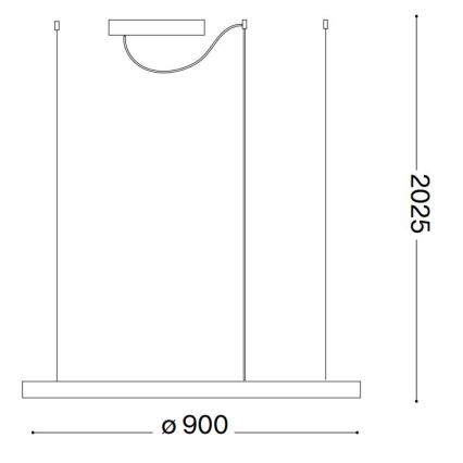 Ideal Lux - Lámpara de araña LED regulable ORACLE SLIM LED/42W/230V 4000K diá. 90 cm CRI 90 blanco